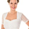 Damen Krüger Dirndl | Kruger Dirndl Dirndlblluse Lina Ecru Feiner Spitzenarm