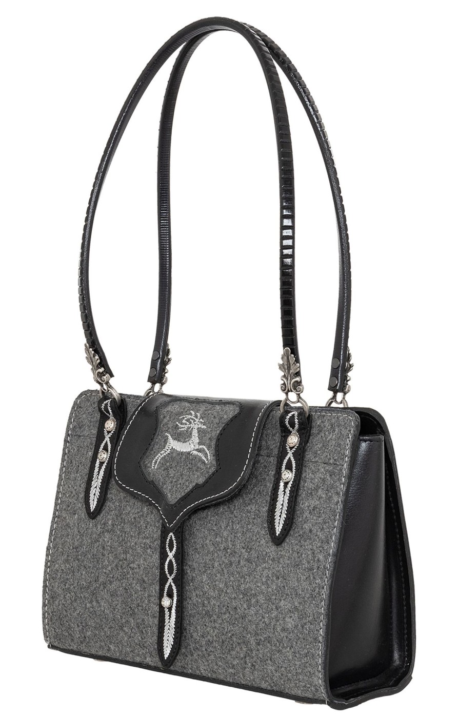 Damen Sima | Sima Handtasche "Karree" 196-3815 Schwarz Grau