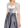 Damen Marjo | Marjo Midi Dirndl 2Tlg. 58Cm Viviane Silber-Bleu