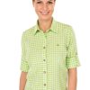 Damen OS-Trachten | Os-Trachten Trachtenbluse Checkered Langarm Stick Apfel