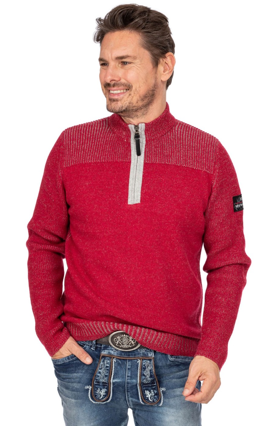 Herren Spieth & Wensky | Spieth & Wensky Strickpullover Antonius Rot