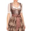 Damen Krüger Dirndl | Kruger Dirndl Midi Dirndl 2Tlg. 60Cm Melena Braun