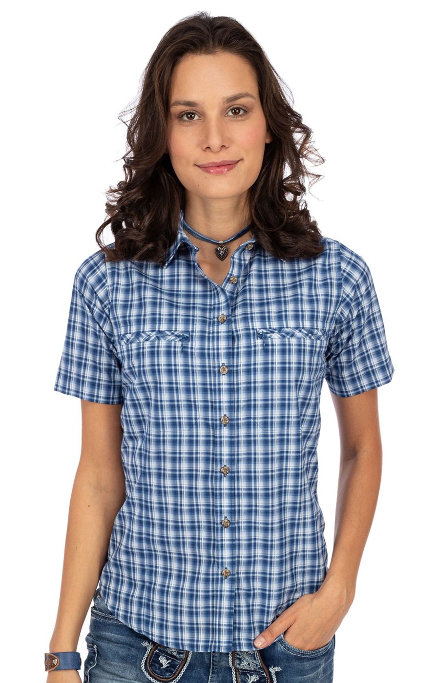 Damen OS-Trachten | Os-Trachten Bluse Gronenbach Jeansblau