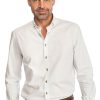 Herren Gipfelstürmer | Gipfelsturmer Hemd Langarm Chris Weiss Grun (Slim Fit)