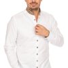 Herren Gipfelstürmer | Gipfelsturmer Hemd Stehkragen 420000-4249-157 Weis Dunkelgrun (Slim Fit)