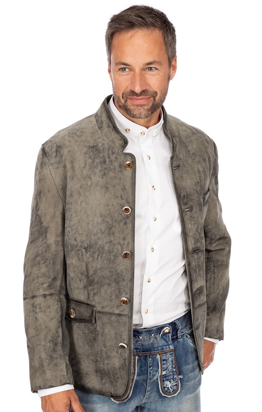 Herren Maddox | Maddox Lederjacke Mark Hellgrau