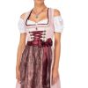 Damen Marjo | Marjo Mini Dirndl 2Tlg. 58Cm Dilara Rosa-Bordeaux