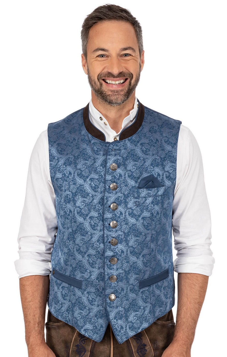 Herren Krüger Dirndl | Kruger Dirndl Weste Kelvin Blau