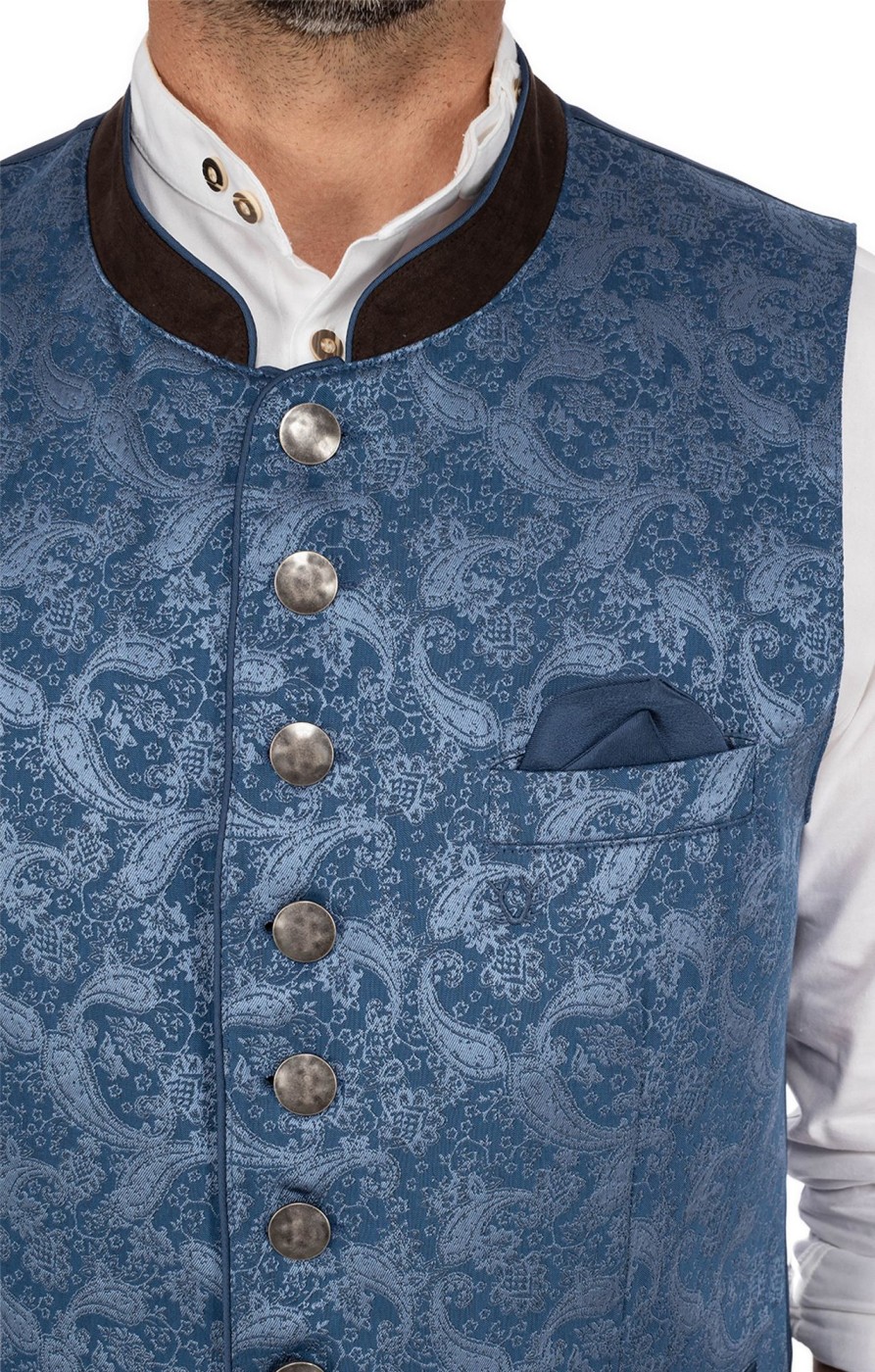 Herren Krüger Dirndl | Kruger Dirndl Weste Kelvin Blau