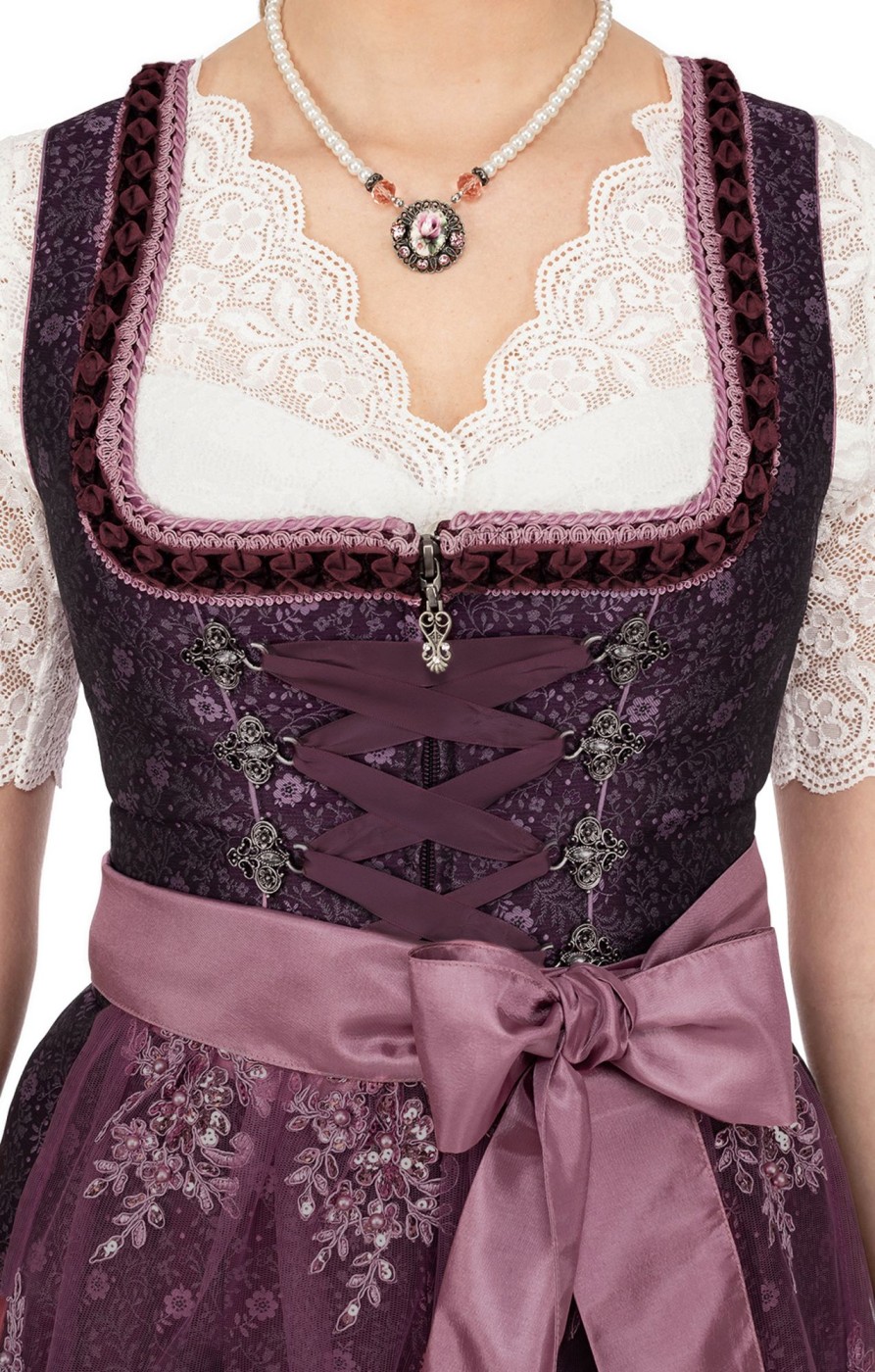 Damen Marjo | Marjo Midi Dirndl 2Tlg. 65Cm Jule Aubergine