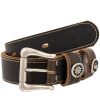 Herren manid | Manid Trachtengurtel 9035S170-11 Braunschwarz