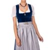 Damen Marjo | Marjo Midi Dirndl 2Tlg. 65Cm Inka Saphir