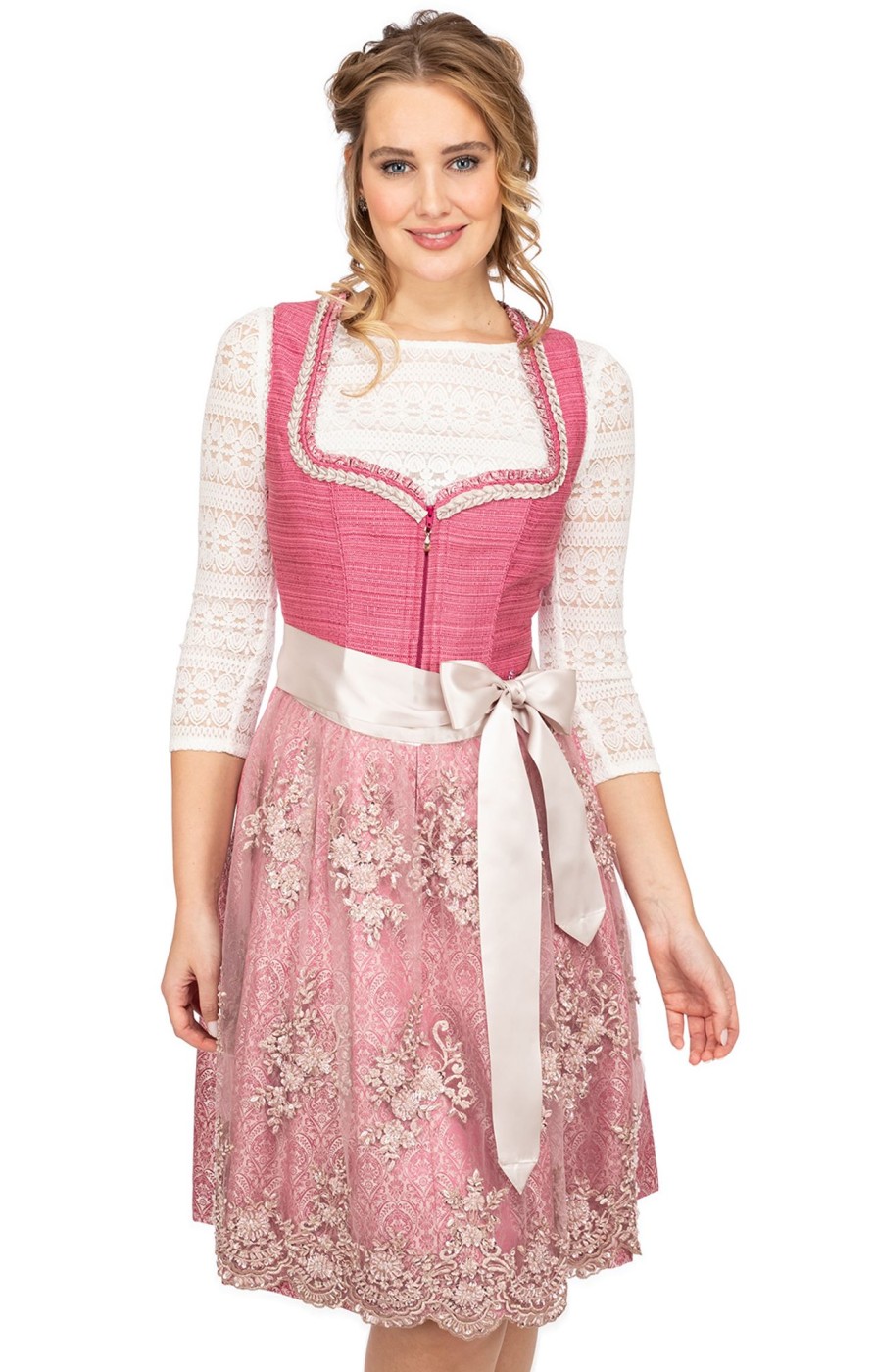 Damen Krüger Dirndl | Kruger Dirndl Midi Dirndl 2Tlg. 60Cm 116165-060-35 Pink