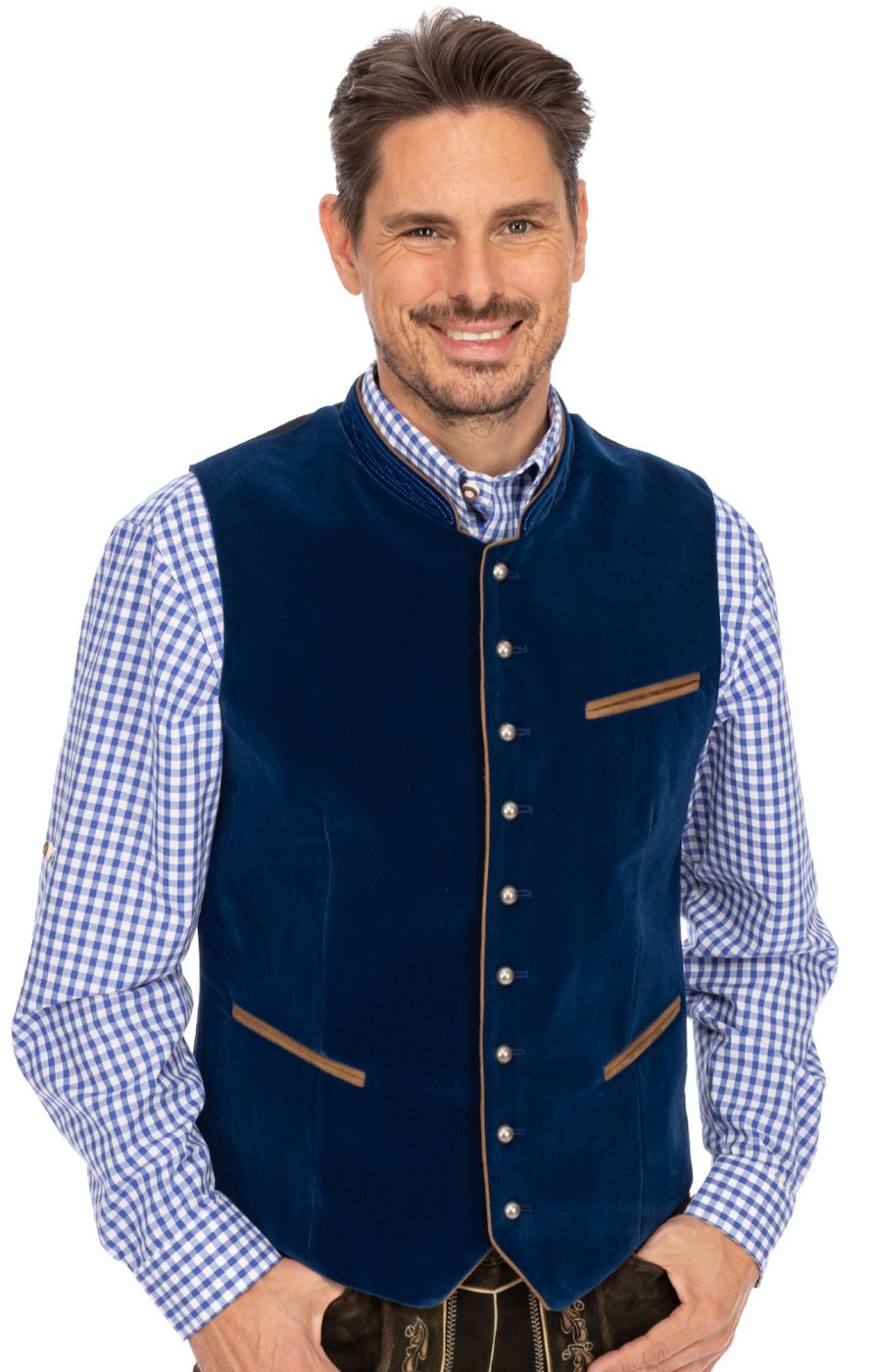 Herren Maddox | Maddox Samtweste Zwiesel Blau