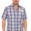 Herren Gipfelstürmer | Gipfelsturmer Kurzarmhemd 421000-3669-42 Mittelblau (Regular Fit)