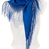 Damen Purset | Purset Seidentuch Mit Fransen 122-132 Royal Blue