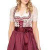 Damen Krüger Dirndl | Kruger Dirndl Mini Dirndl 2Tlg. 50Cm 414665-050-290 Beige Bordeaux