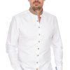 Herren Gipfelstürmer | Gipfelsturmer Hemd Stehkragen 420005-4119-145 Weis Marine (Slim Fit)