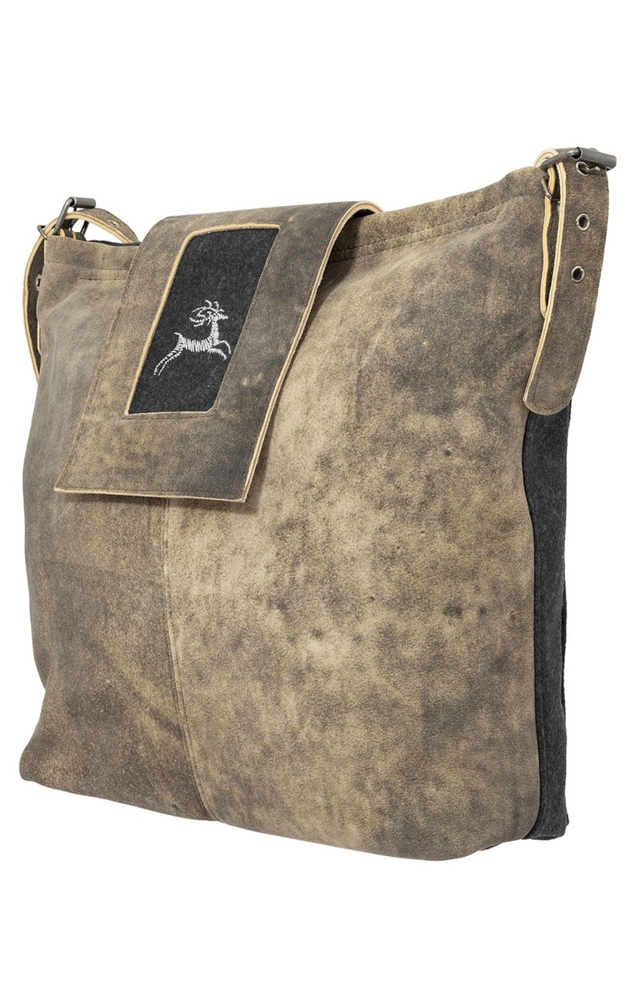 Damen Sima | Sima Ledertasche 214-4321 Hirsch Anthrazit