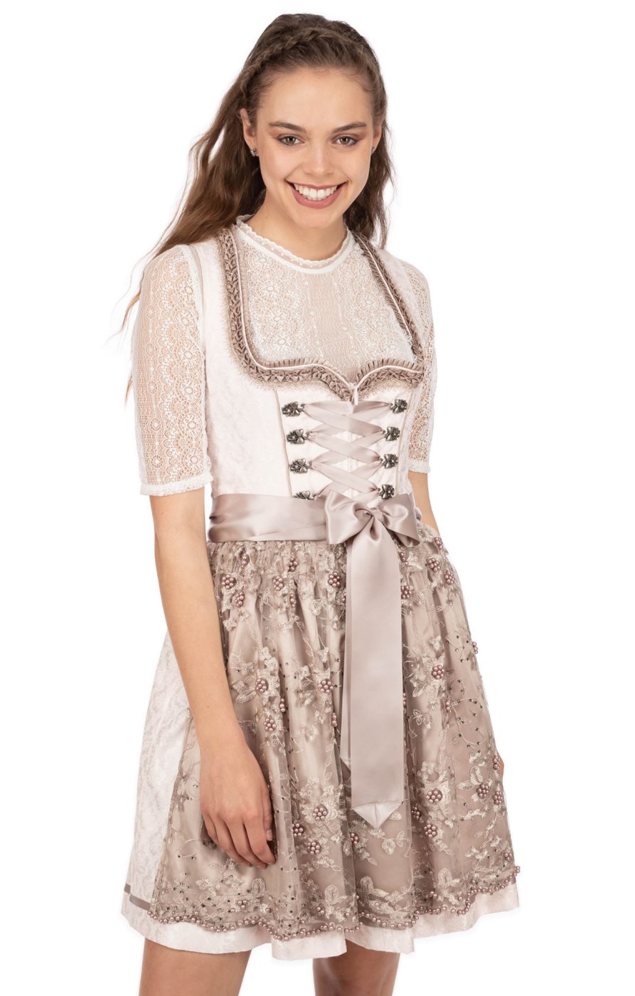 Damen Krüger Dirndl | Kruger Dirndl Mini Dirndl 2Tlg. 50Cm Bruna Rose