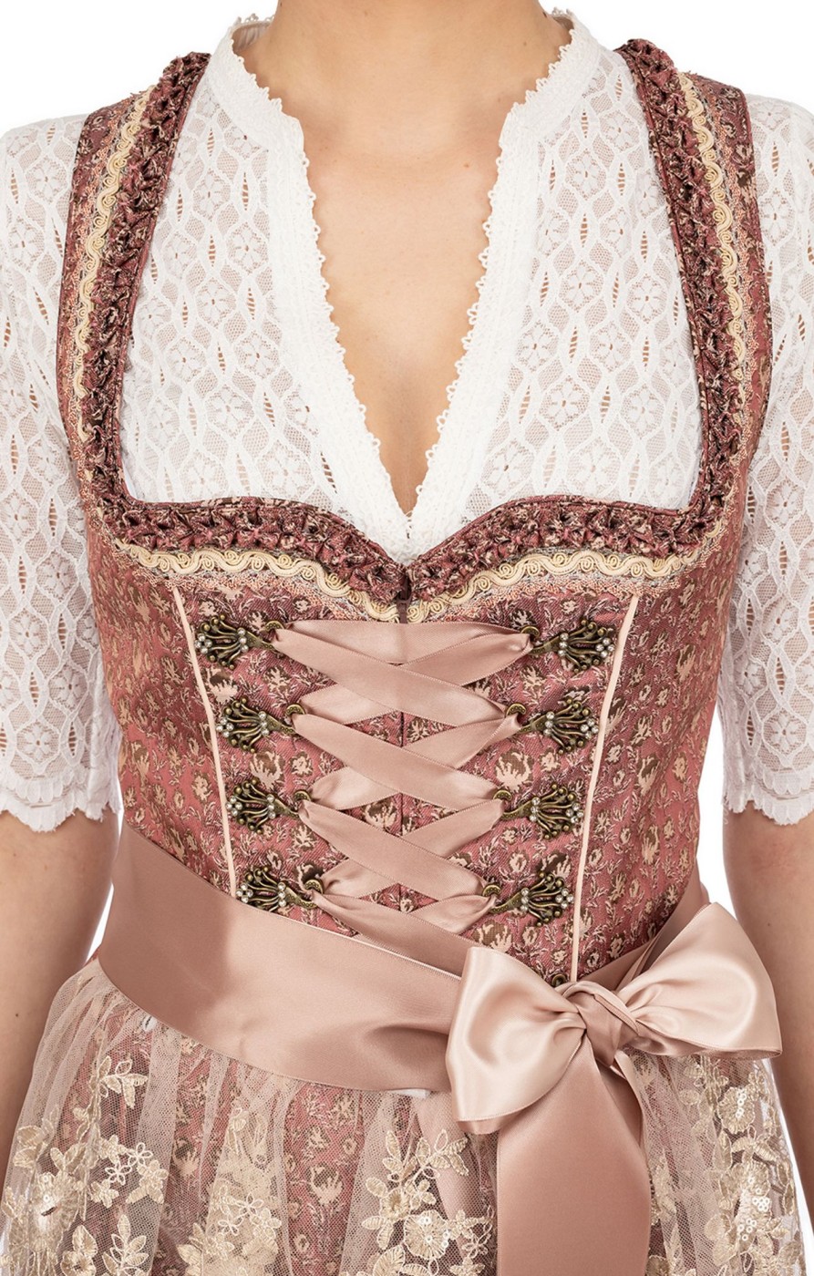 Damen Krüger Dirndl | Kruger Dirndl Mini Dirndl 2Tlg. 50Cm Ayla Rost