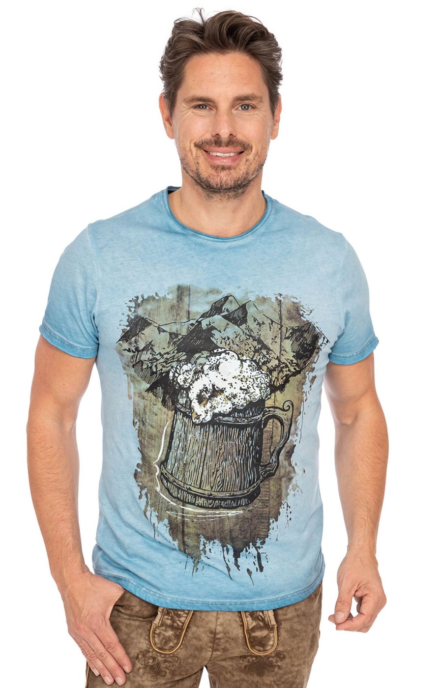 Herren Hangowear | Hangowear T-Shirt Berge Bier Blau