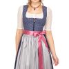 Damen Marjo | Marjo Midi Dirndl 2Tlg. 65M Jill Tintenblau Silber