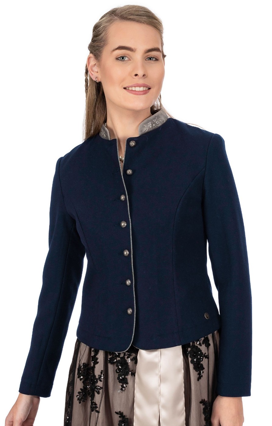 Damen Spieth & Wensky | Spieth & Wensky Jacke Bambus Dunkelblau