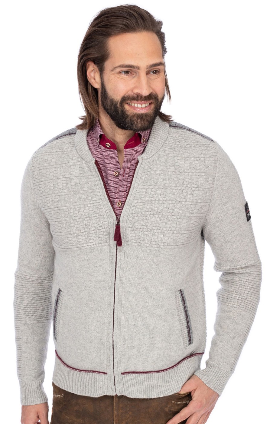 Herren Spieth & Wensky | Spieth & Wensky Strickjacke Talheim Silbergrau