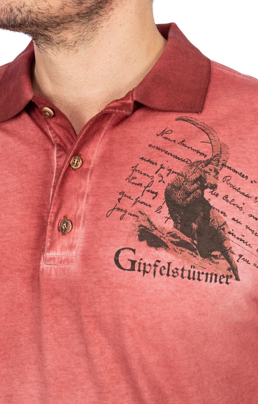 Herren Gipfelstürmer | Gipfelsturmer Poloshirt Weitenau Weinrot