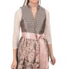 Damen Marjo | Marjo Midi Dirndl 2Tlg. 58Cm Kim Anthrazit Rosa