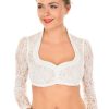 Damen Marjo | Marjo Dirndlbluse Becca-Celina Weiss Langarm