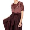 Damen Marjo | Marjo Midi Dirndl 2Tlg. 68Cm Violet Rosenholz Bordeaux