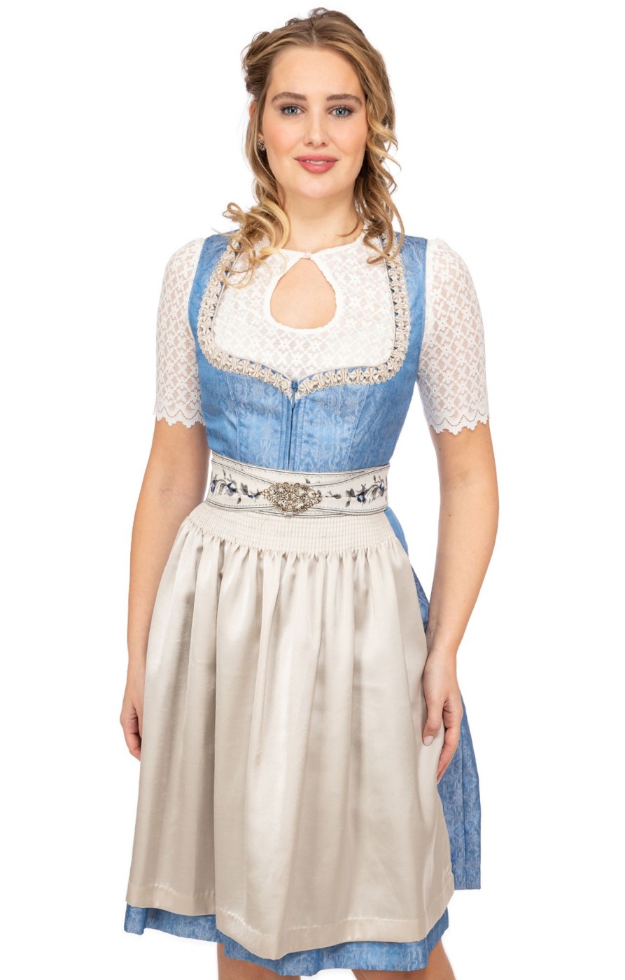 Damen Krüger Dirndl | Kruger Dirndl Midi Dirndl 2Tlg. 60Cm 111664-060-8 Blau