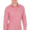 Herren Almsach | Almsach Hemd 722Lk-Co Rot (Slim Fit)