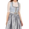 Damen Marjo | Marjo Midi Dirndl 2Tlg. 65Cm Kimba Eisblau Silber