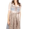 Damen Marjo | Marjo Midi Dirndl 2Tlg. 75Cm Doris Himmelblau