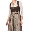 Damen Marjo | Marjo Midi Dirndl 2Tlg. 75Cm Hannelore Coffee