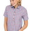 Damen OS-Trachten | Os-Trachten Bluse Fehrenbach Rot Blau