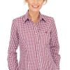 Damen OS-Trachten | Os-Trachten Bluse Langarm Checkered Bordeaux