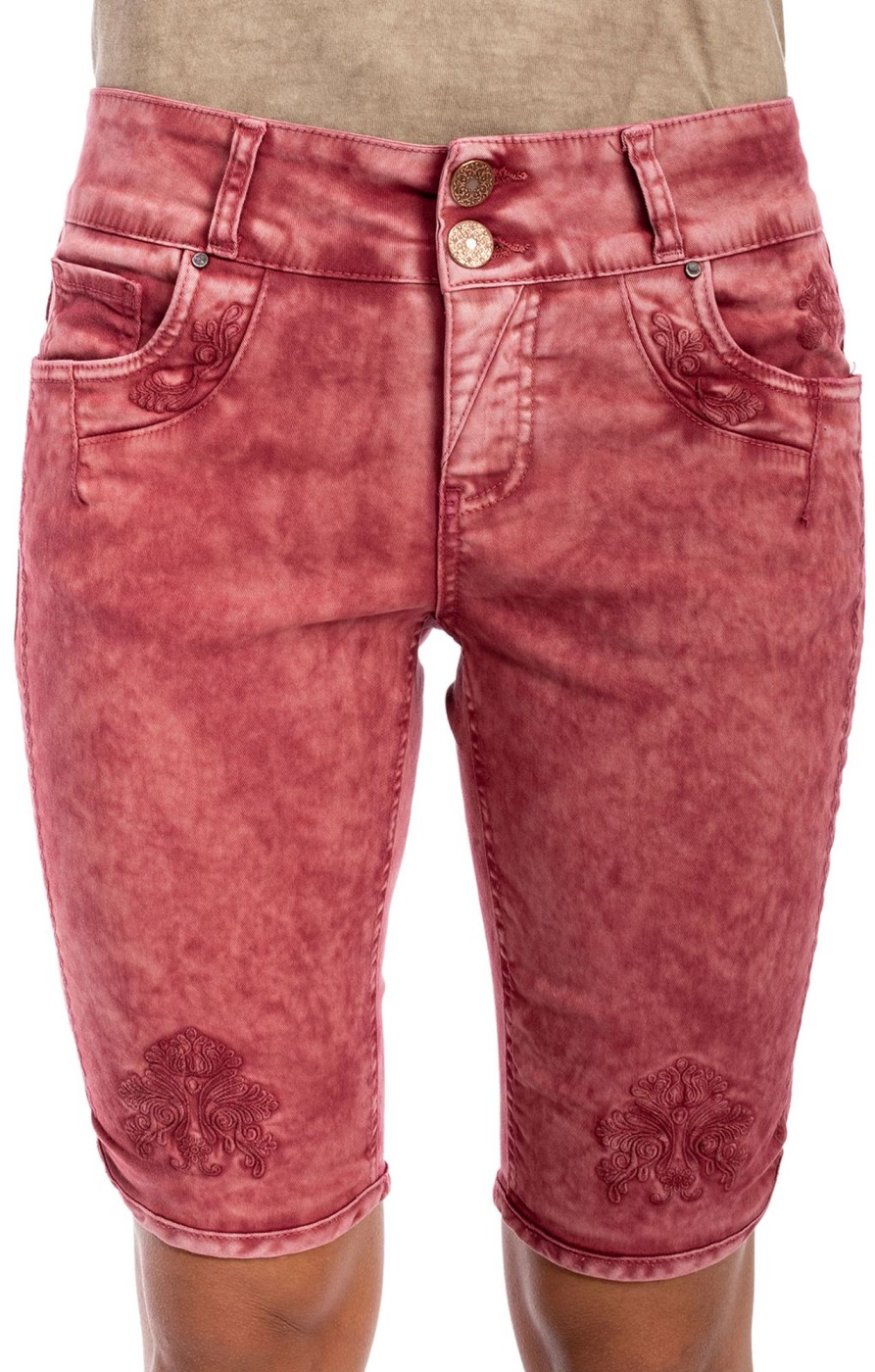 Damen Hangowear | Hangowear Jeanshose Bermuda Hendrina Weinrot