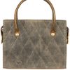 Damen Sima | Sima Handtasche "Karree" Hirschleder 17-4427 Braun Gold