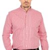 Herren Almsach | Almsach Hemd Stehkragen 175Co Rot (Slim Fit)