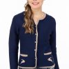 Damen AlpSpur | Alpspur Strickjacke Lucy Bio Dunkelblau Beige