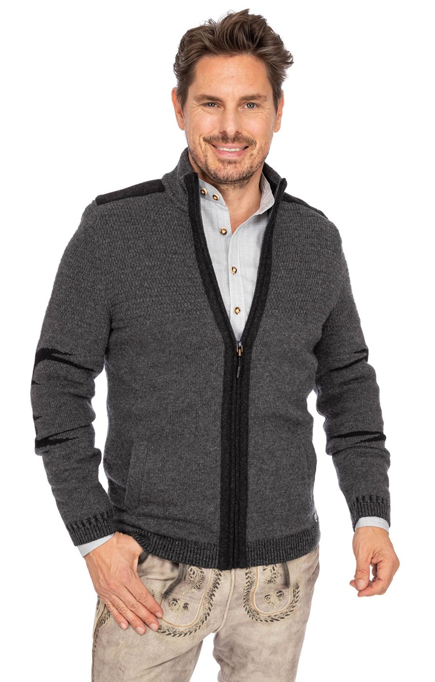 Herren Spieth & Wensky | Spieth & Wensky Strickjacke Wulf Anthrazit