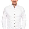 Herren Gipfelstürmer | Gipfelsturmer Hemd Stehkragen 420004-3829-138 Weis Hochrot (Slim Fit)