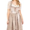 Damen Marjo | Marjo Midi Dirndl 2Tlg. 75Cm Doris Champagner