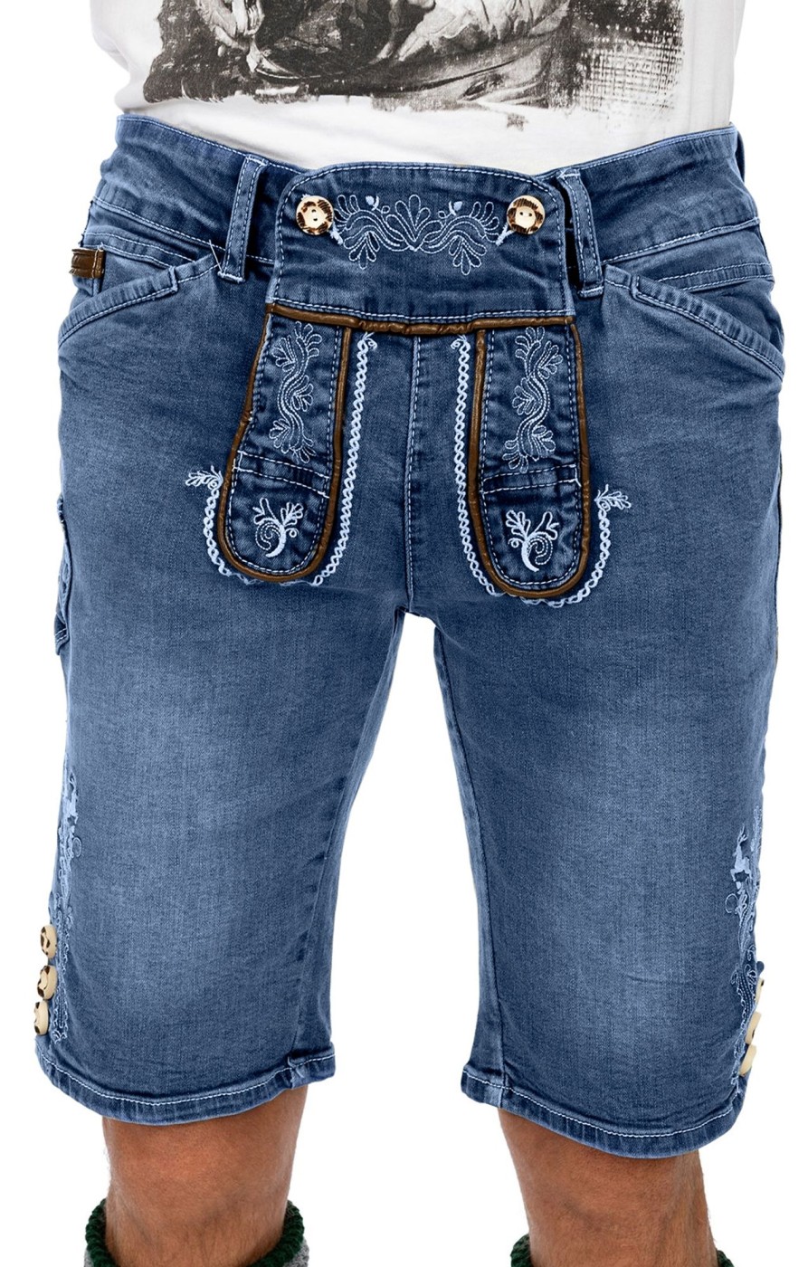 Herren Marjo | Marjo Trachtenjeans Jeans Short Gustl Blau