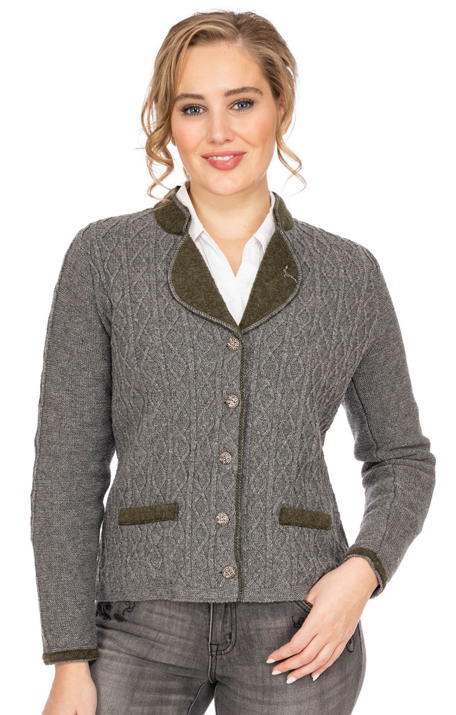 Damen Almsach | Almsach Strickjacke Da1016 Anthrazit