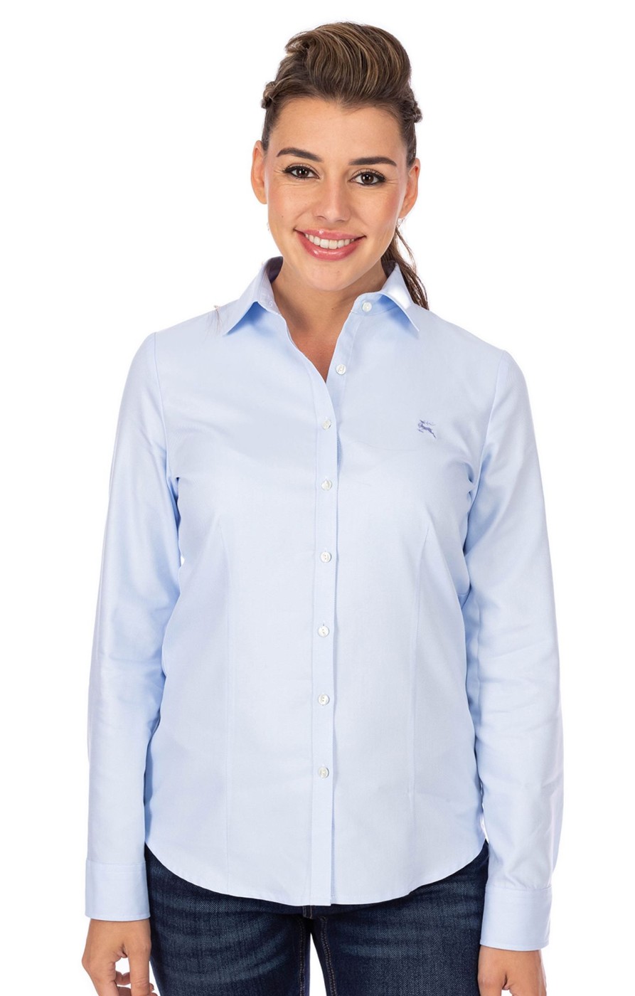 Damen OS-Trachten | Os-Trachten Bluse Frankenthal Mittelblau